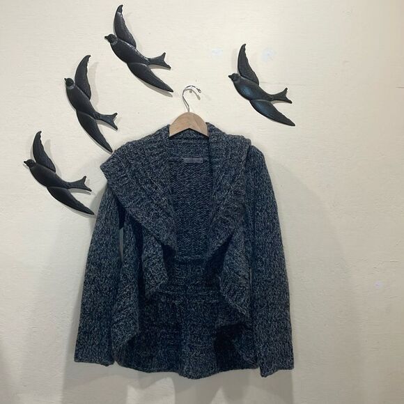 Anthropologie Elsamanda Wool Blend Shawls Collar Open Waterfall Cardigan - M - Picture 12 of 13